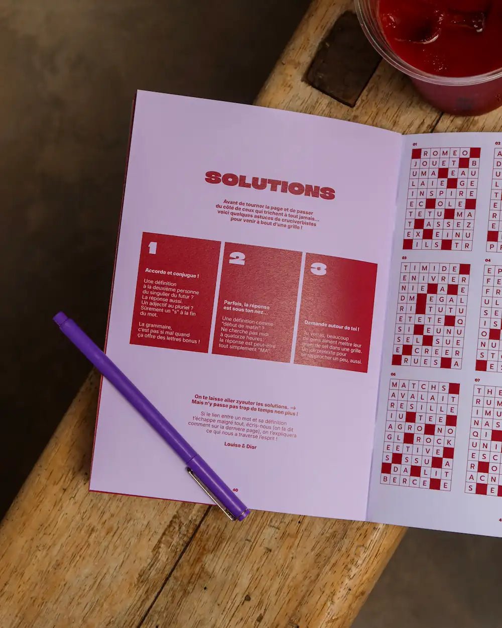 Cahier de mots fléchés Thème Amour - Boutique We Are ParisGrillé