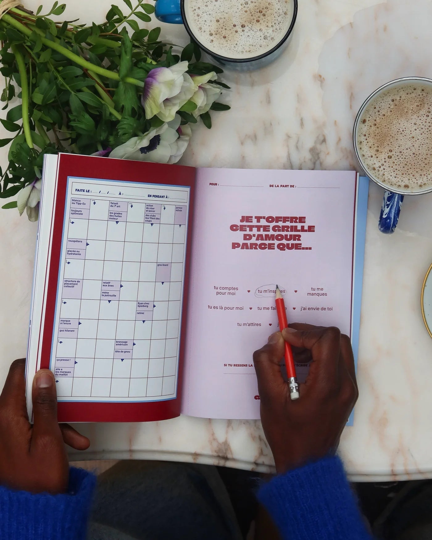 Cahier de mots fléchés Thème Amour - Boutique We Are ParisGrillé