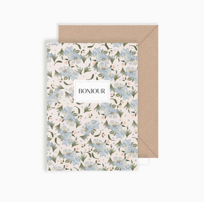 Carte double "Bonjour Floral" - Boutique We Are ParisMy Lovely Thing