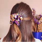 Chouchou Asma - tissu jaune, ocre, violet, noir - Boutique We Are ParisLaure Derrey