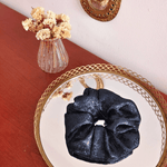 Chouchou Irisé Marine - tissu bleu brillant - Boutique We Are ParisLaure Derrey