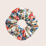 Chouchou Jemma - coton à fleurs imprimé corail et bleu - Boutique We Are ParisLaure Derrey