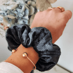 Chouchou Labradorite - tissu velours gris - Boutique We Are ParisLaure Derrey