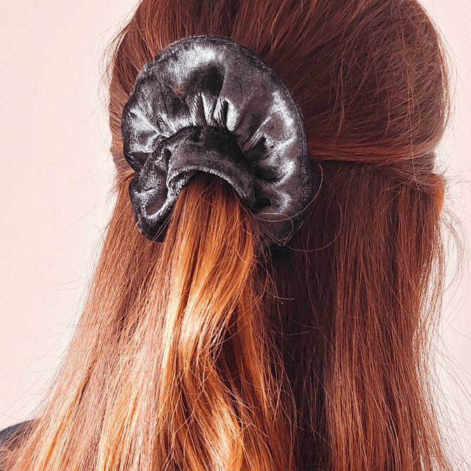 Chouchou Labradorite - tissu velours gris - Boutique We Are ParisLaure Derrey