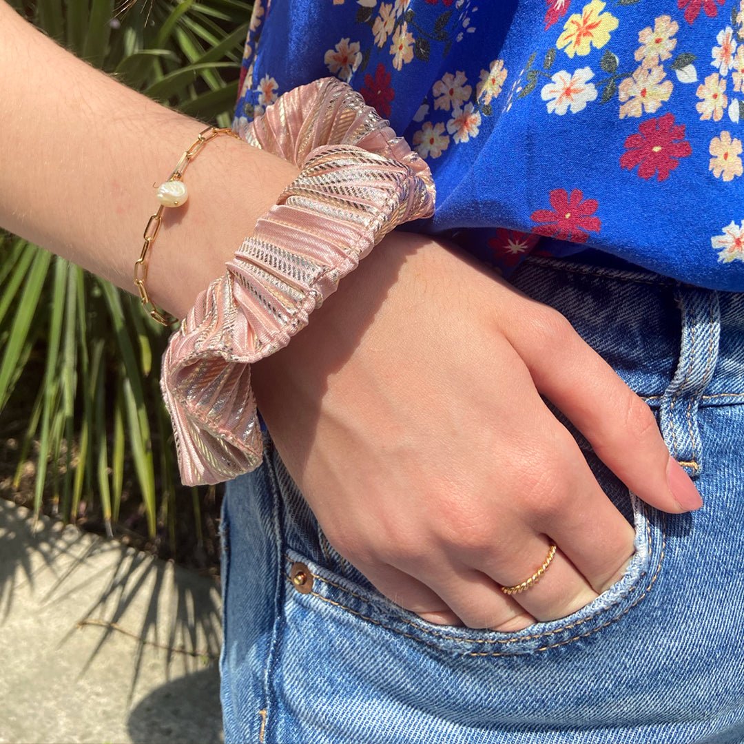 Chouchou Plissé Or Rose - Boutique We Are ParisLaure Derrey