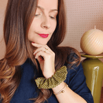 Chouchou Simone - coton vert olive à pois blancs - Boutique We Are ParisLaure Derrey