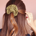 Chouchou Simone - coton vert olive à pois blancs - Boutique We Are ParisLaure Derrey