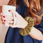 Chouchou Simone - coton vert olive à pois blancs - Boutique We Are ParisLaure Derrey