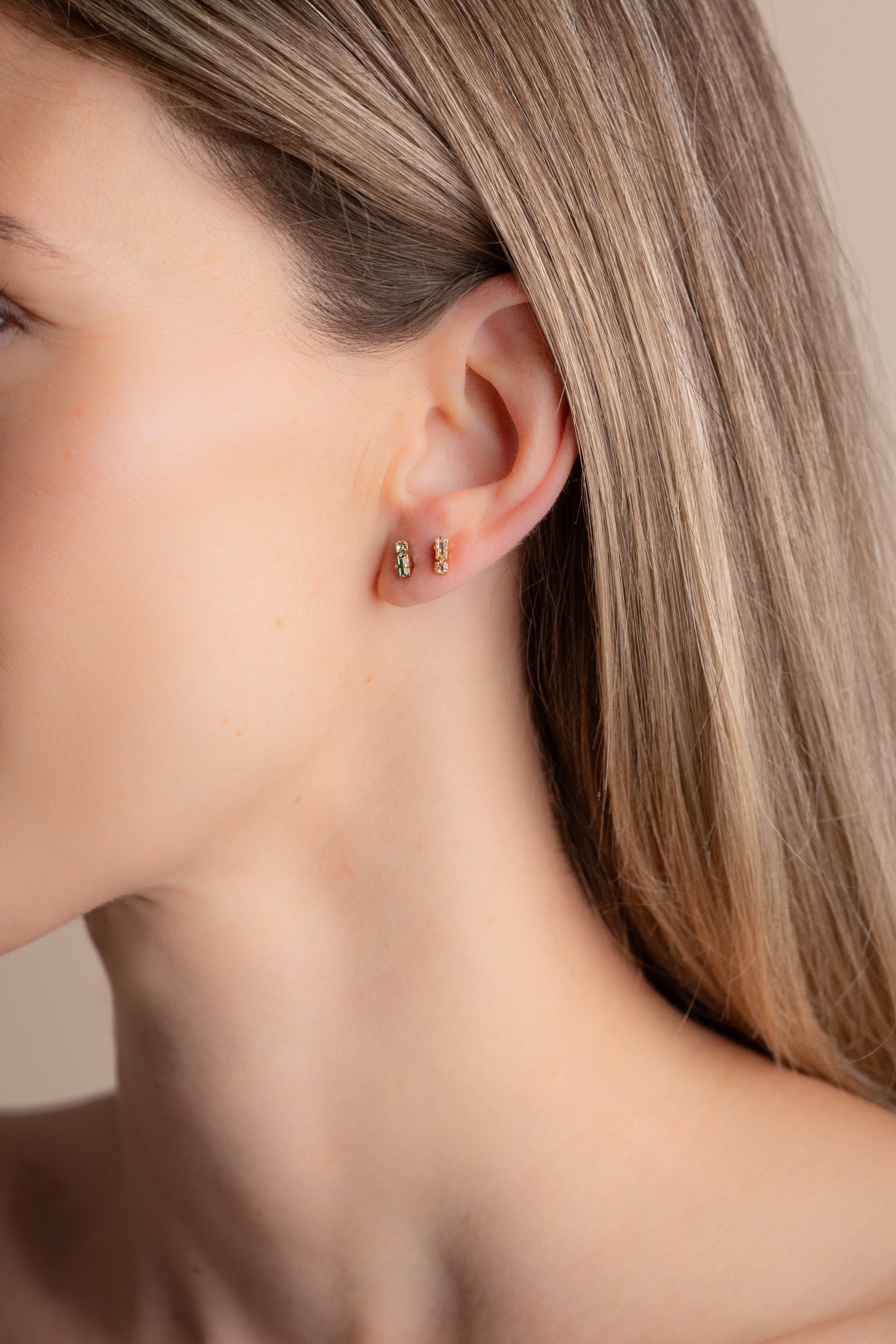 Clous d'oreilles Baptiste Vert - Boutique We Are ParisApril Please