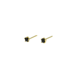Clous d'oreilles diamant noir en plaqué or - Boutique We Are ParisLes Cléias Plaqué Or