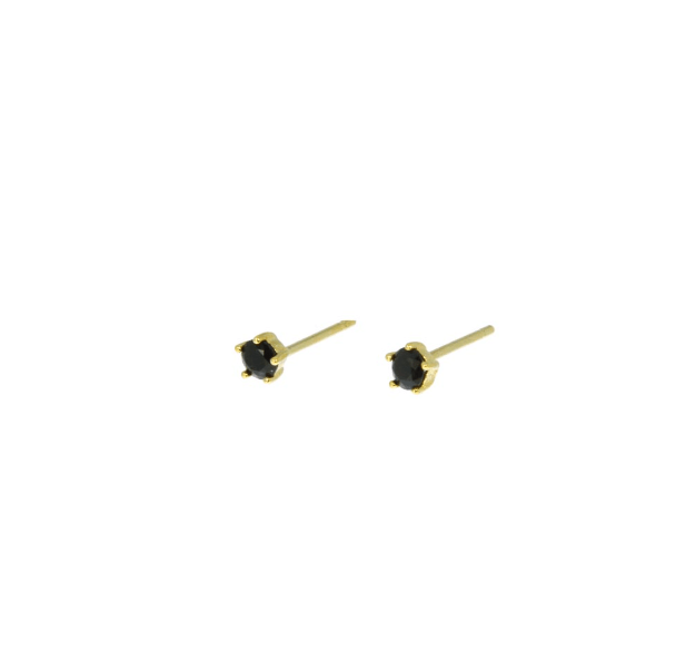 Clous d'oreilles diamant noir en plaqué or - Boutique We Are ParisLes Cléias Plaqué Or