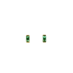 Clous d'oreilles diamant noir ou vert rectangle en plaqué or - Boutique We Are ParisLes Cléias Plaqué Or
