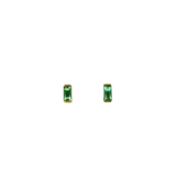 Clous d'oreilles diamant noir ou vert rectangle en plaqué or - Boutique We Are ParisLes Cléias Plaqué Or