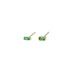 Clous d'oreilles diamant noir ou vert rectangle en plaqué or - Boutique We Are ParisLes Cléias Plaqué Or