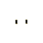 Clous d'oreilles diamant noir ou vert rectangle en plaqué or - Boutique We Are ParisLes Cléias Plaqué Or