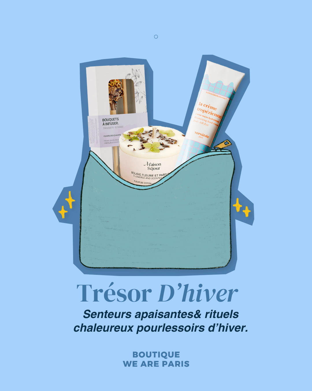 Coffret Trésor d'hiver - Pochette en cuir & rituels apaisants - Boutique We Are ParisCoffrets We Are Paris