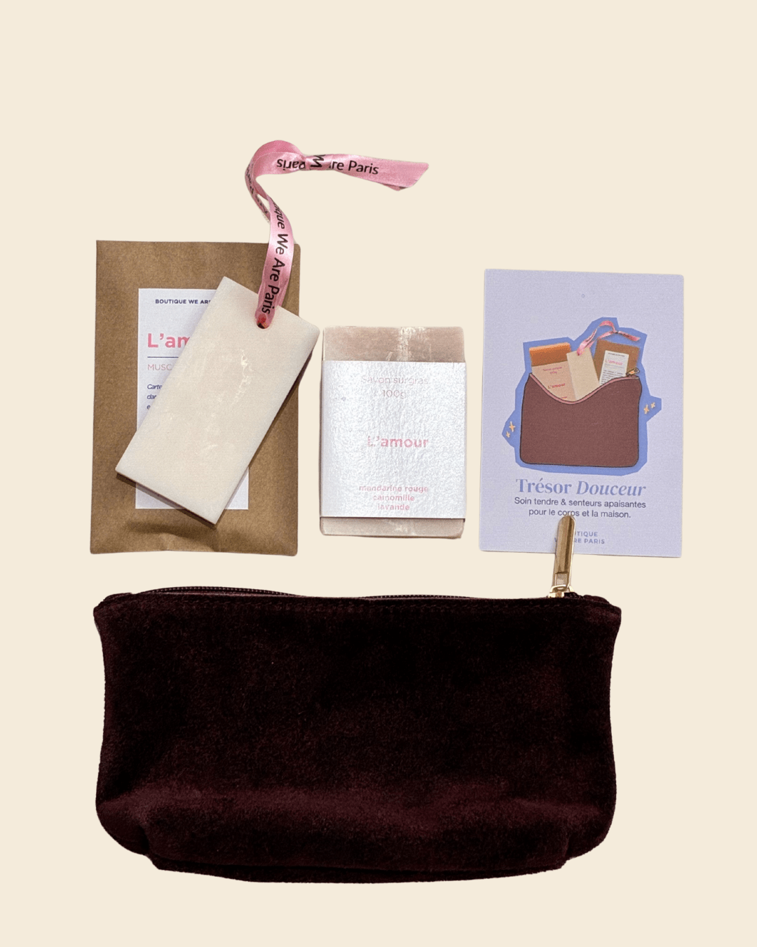 Coffret Trésor Douceur – Pochette en cuir & senteurs apaisantes - Boutique We Are ParisCoffrets We Are Paris