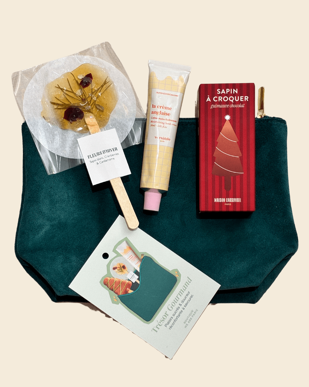 Coffret Trésor Gourmand – Pochette en cuir & douceurs de saison - Boutique We Are ParisCoffrets We Are Paris