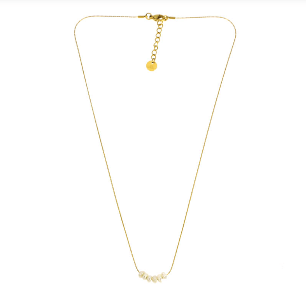 Collier avec pendentif perles d'eau douce en acier inoxydable Lila - Boutique We Are ParisLes Cléias Acier Inoxydable