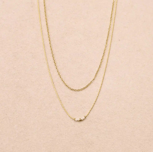 Collier double chaîne Elora - Boutique We Are ParisLes Cléias Acier Inoxydable