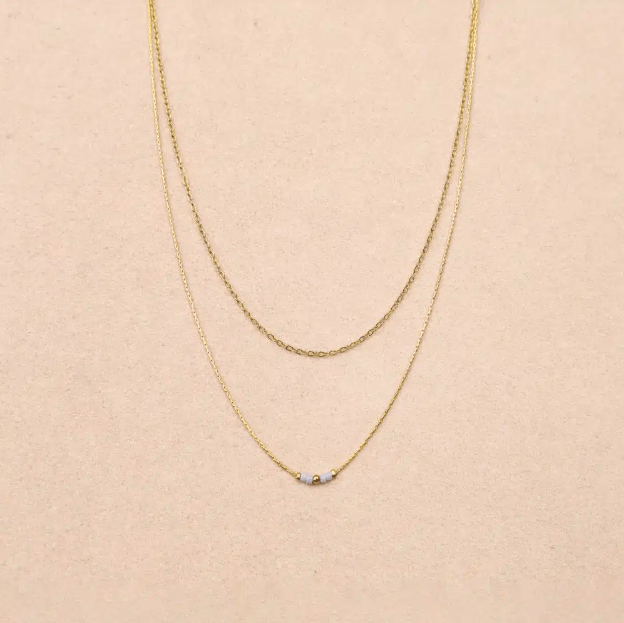 Collier double chaîne Elora - Boutique We Are ParisLes Cléias Acier Inoxydable