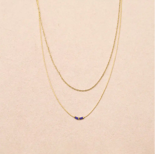 Collier double chaîne Elora - Boutique We Are ParisLes Cléias Acier Inoxydable