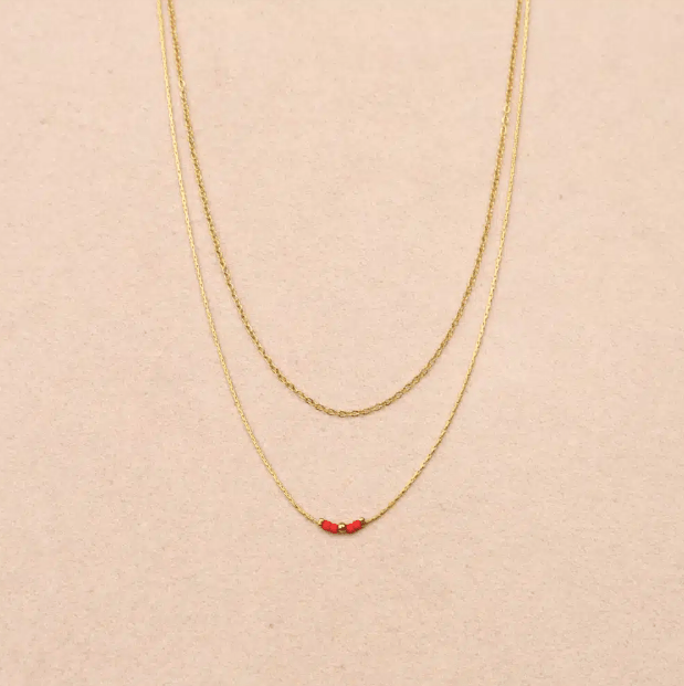 Collier double chaîne Elora - Boutique We Are ParisLes Cléias Acier Inoxydable