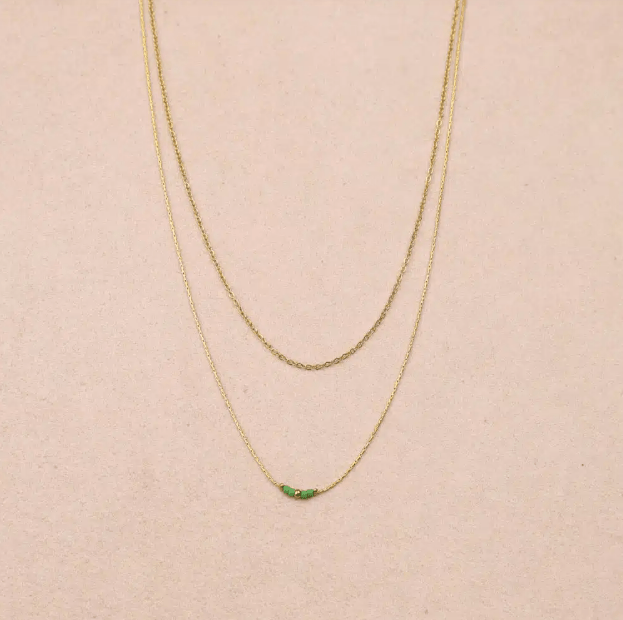 Collier double chaîne Elora - Boutique We Are ParisLes Cléias Acier Inoxydable