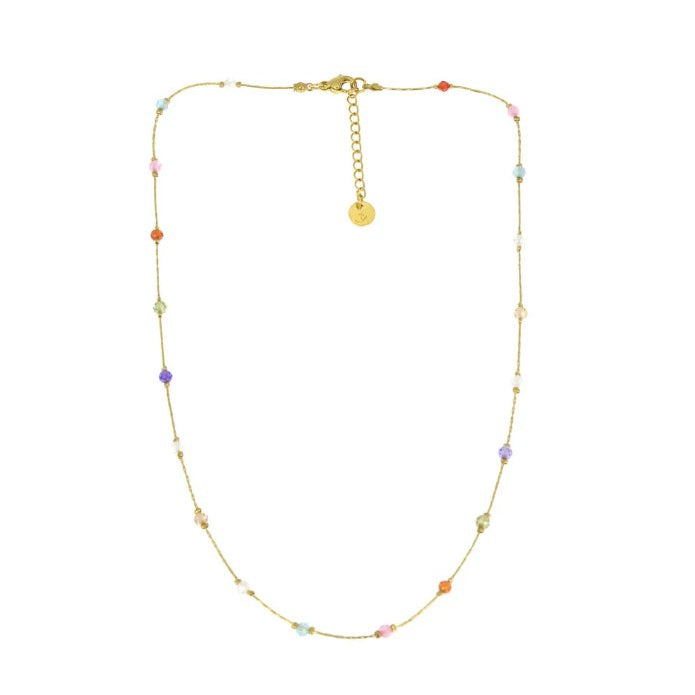 Collier perles multicolores en acier inoxydable Bibi - Boutique We Are ParisLes Cléias Acier Inoxydable