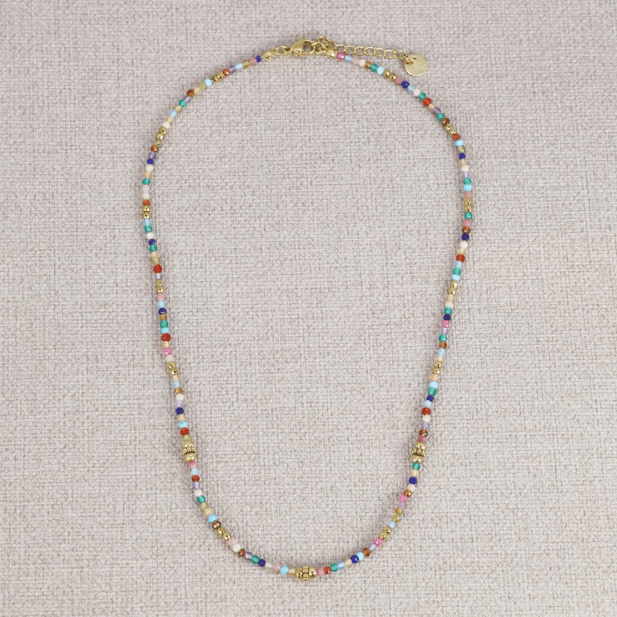 Collier pierres fines en acier inoxydable Tina Bis - Boutique We Are ParisLes Cléias Acier Inoxydable