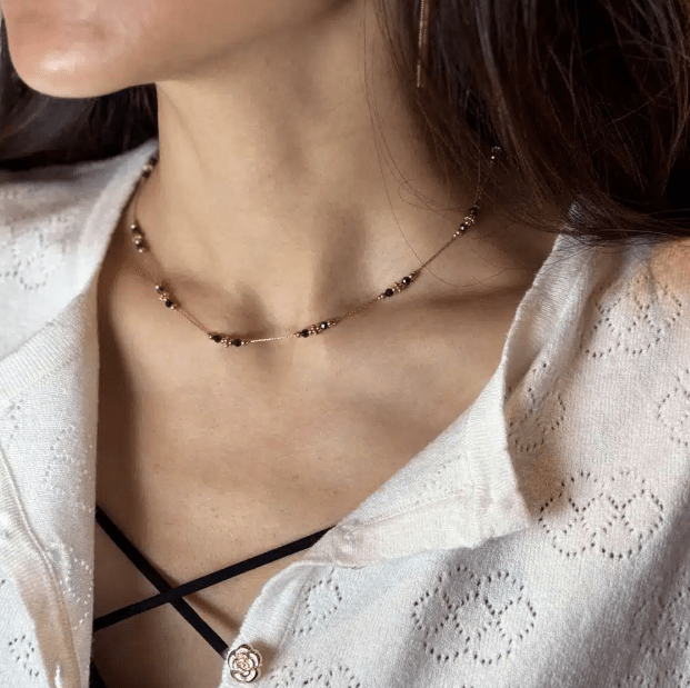 Collier Sophie noir - Boutique We Are ParisLes Cléias Acier Inoxydable