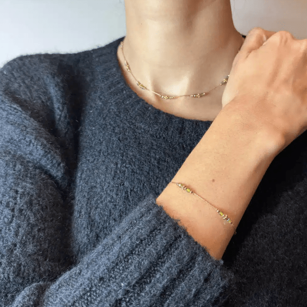 Collier Sophie vert - Boutique We Are ParisLes Cléias Acier Inoxydable