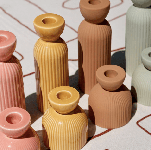 Grand bougeoir/vase en céramique Lus jaune - Boutique We Are ParisOustao