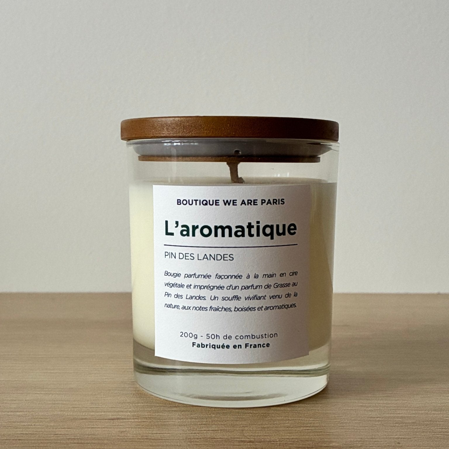 L'aromatique, bougie végétale parfumée au Pin des Landes - Boutique We Are ParisCollection We Are Paris