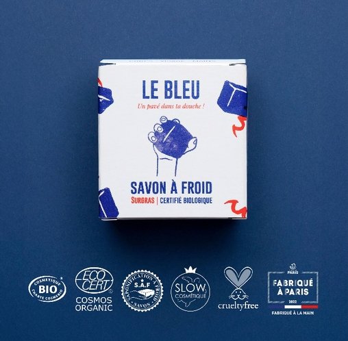 Le Pavé de Paris Le Bleu - Savon à froid bio - 150g - Boutique We Are ParisAtelier Populaire