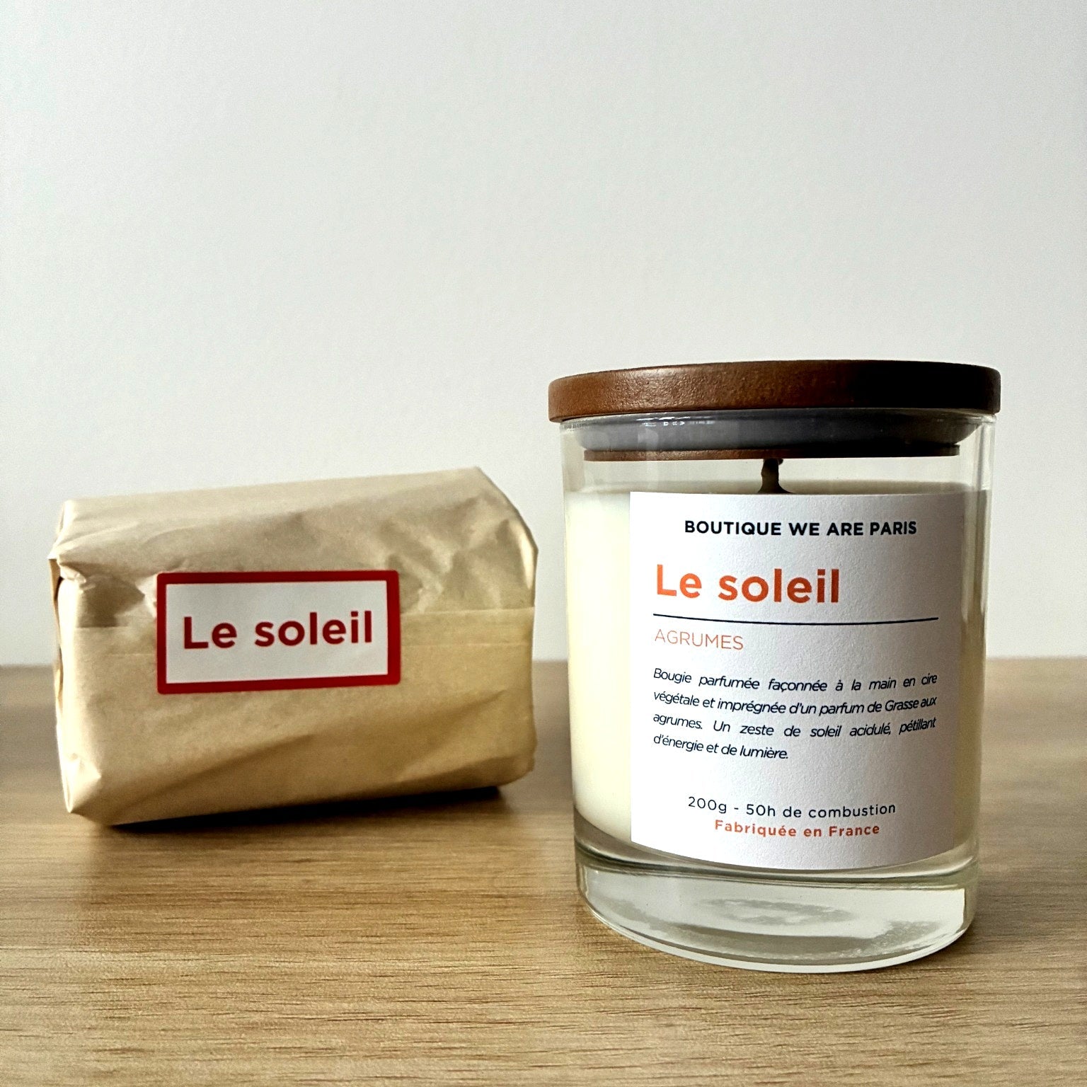 Le soleil, bougie végétale parfumée aux agrumes - Boutique We Are ParisCollection We Are Paris