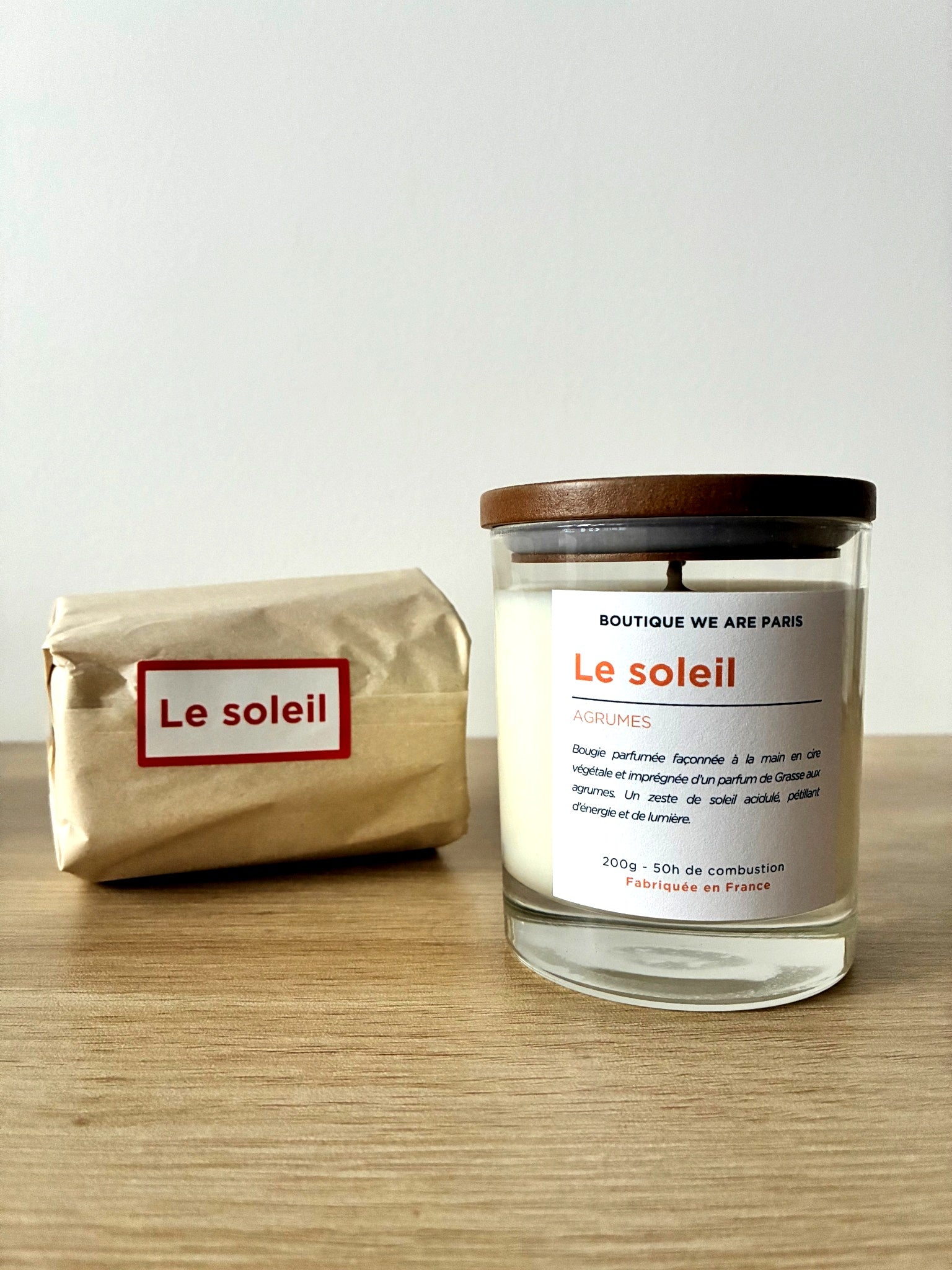 Le soleil, bougie végétale parfumée aux agrumes - Boutique We Are ParisCollection We Are Paris