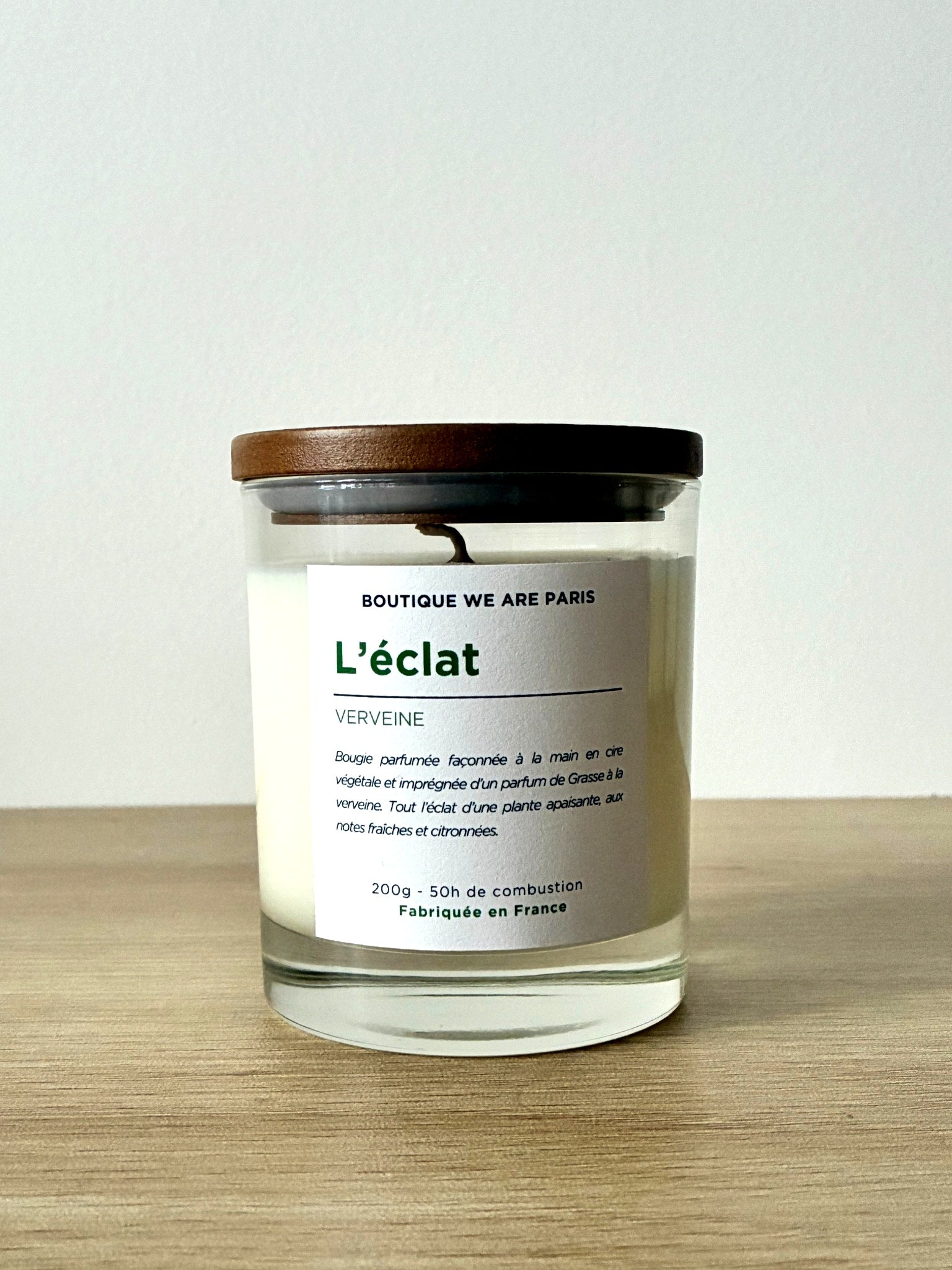 L'éclat, bougie végétale parfumée à la verveine - Boutique We Are ParisCollection We Are Paris