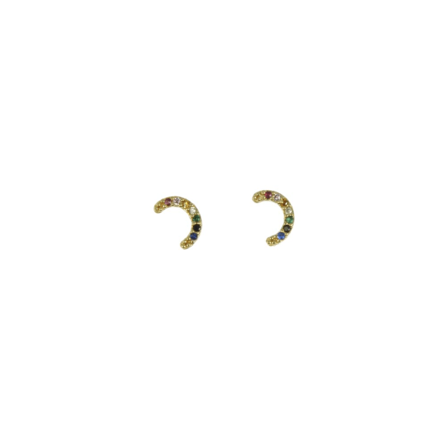 Puces d'oreilles arc en ciel - plaqué or - Boutique We Are ParisLes Cléias Plaqué Or