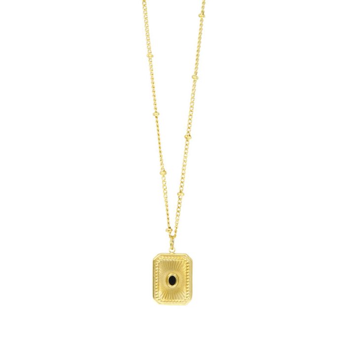 Sautoir avec pendentif rectangle, en acier inoxydable Eliotte - Boutique We Are ParisLes Cléias Acier Inoxydable