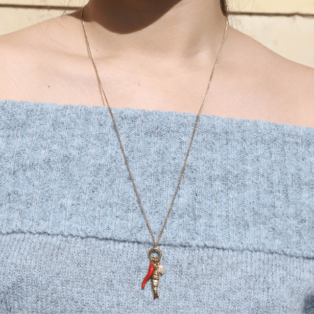 Sautoir avec pendentifs marins, en acier inoxydable Marinara - Boutique We Are ParisLes Cléias Acier Inoxydable
