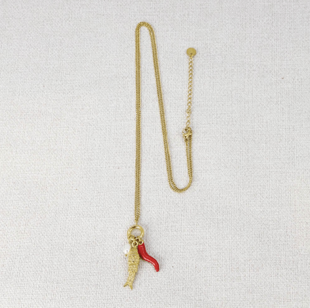 Sautoir avec pendentifs marins, en acier inoxydable Marinara - Boutique We Are ParisLes Cléias Acier Inoxydable