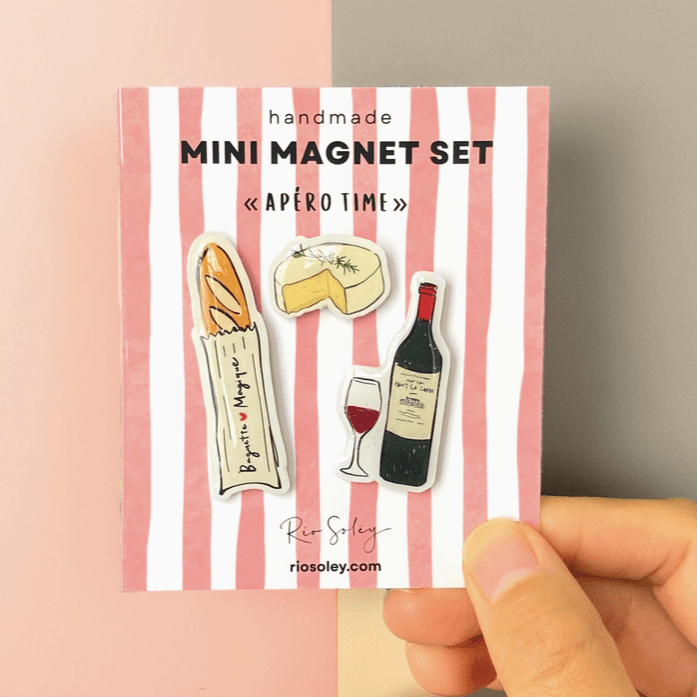 Trois mini magnets faits main – L'heure de l'apéro - Boutique We Are ParisRio Soley