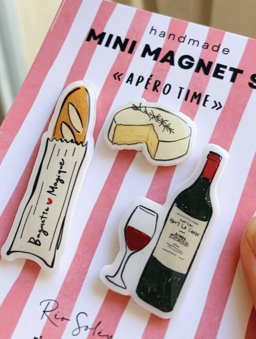 Trois mini magnets faits main – L'heure de l'apéro - Boutique We Are ParisRio Soley