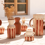 Vase Totem - Rayure rosé/terracotta - Boutique We Are ParisOustao