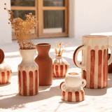 Vase Totem - Rayure rosé/terracotta - Boutique We Are ParisOustao